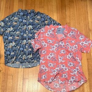 IZOD Hawaiian Shirt + Apt. 9 Floral Button Down Lot Men’s Size XL Tropical